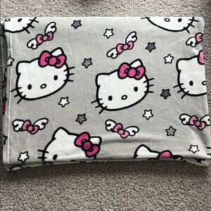 Sanrio Hello Kitty Star Gray and Pink Blanket